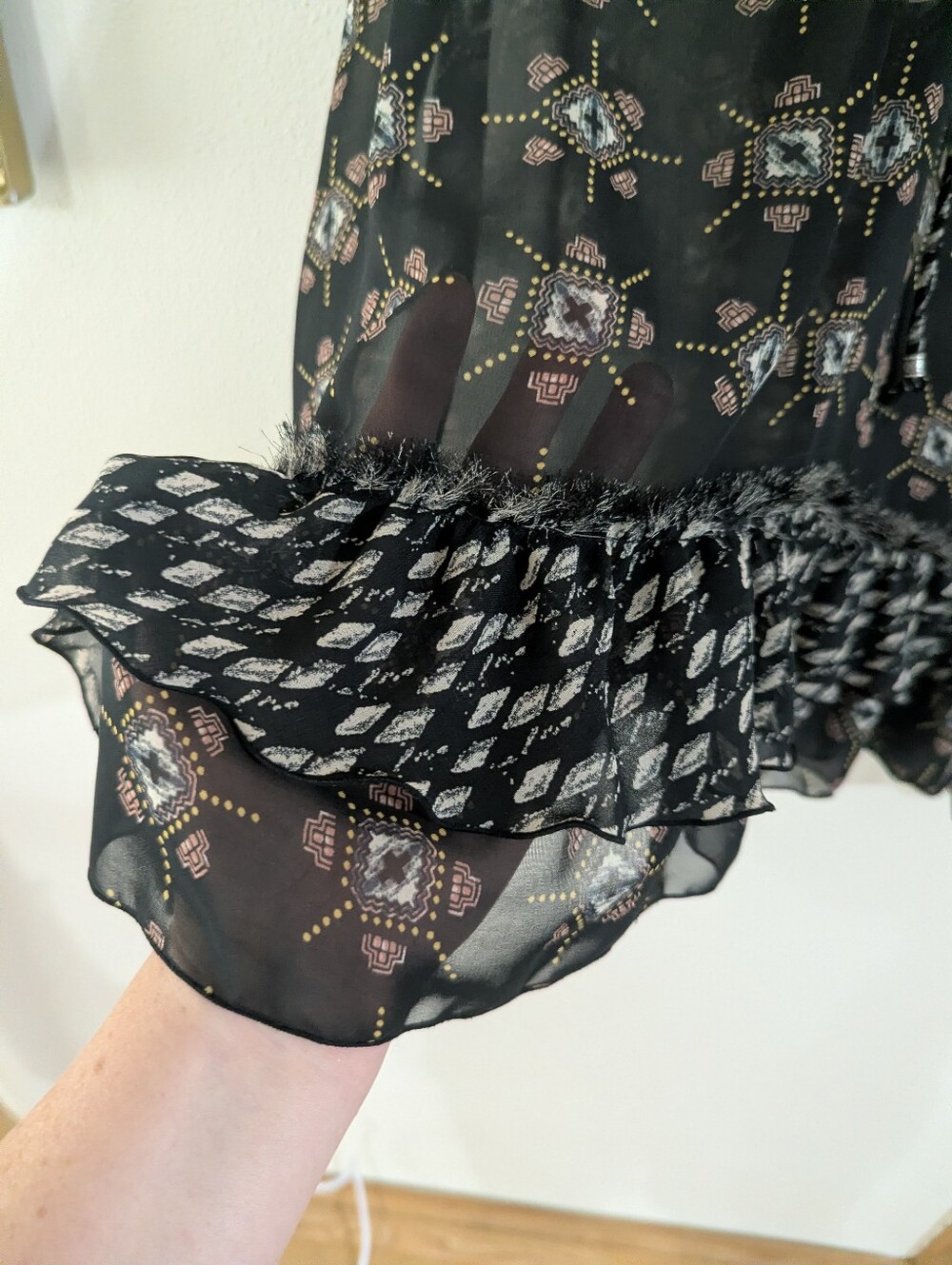 Sheer Ruffled Boho Blouse - Picture 6 of 7